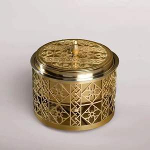 Tazón Decorativo de Metal con Tapa, Acabado Dorado, para Dulces, Frutos Secos, Decoración de Mesa de Lujo, Tazón para Regalo - Product Image 6