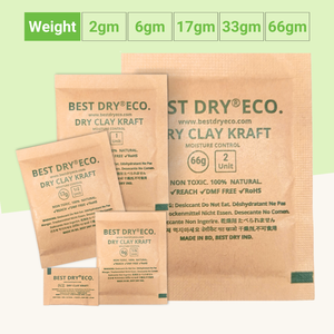 BEST DRY ECO 33g Paquete Desecante de Arcilla Bentonita 100% Pura, Absorbedor de Humedad Natural, Prevención de Moho para Alimentos y Cuero - Product Image 2
