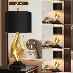 Lámpara de Mesa de Latón Pulido de Alta Calidad con Pantalla de Tambor, Elegante Iluminación para Mesa de Noche - Product Image 2
