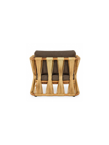 Sillón Moderno Tapizado con Patas de Madera, Cubierta de Tela, Diseño Minimalista para Sala de Estar, Muebles para el Hogar - Product Image 4