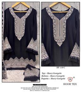 Trendy Eid Outfit Heavy Georgette Shalwar Kameez Set with Zarkan Work Top & Matching Bottom/Dupatta (XL-42/XXL-44) for Parties - Product Image 2