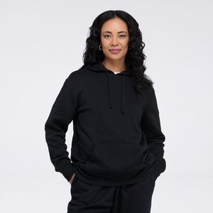Nouveau sweat à capuche en molleton noir pour femmes grandes tailles, coupe classique, couleur unie, sweat à capuche décontracté, hiver, 100% coton, écologique - Product Image 1