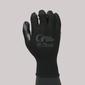 Guantes de Seguridad MITRA Negros Recubiertos de Nitrilo, Texturizados, con Puño de Punto, Antideslizantes, 10mil de Grosor, Sin Silicona, Sin Polvo, Sin Látex - Product Image 2