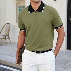 Mens Casual Short Sleeve Polo <b>Shirts</b> Classic Button Summer <b>Collared</b> Golf Top <b>T</b> <b>Shirt</b> with Pocket Comfortable Cotton Lightweight - Product Image 3