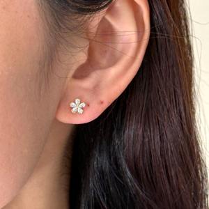 Pendientes de Diamante Cultivado en Laboratorio con Corte de Pera de 1 Quilate, Forma de Flor, Oro Rosa Sólido de 14K, Regalo de Compromiso y Boda para Mujer - Product Image 6