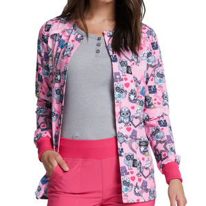 Wholesale Womens Nurse <b>Scrubs</b> Jackets Hospital Uniforms Polyester Spandex Medical Printed <b>Scrubs</b> Jackets For Womens - Product Image 1