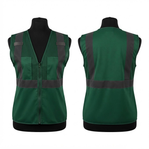 Sales Blackhardson Premium <b>Men's</b> Polyester Mesh Work Vest 180 GSM Green Utility Safety <b>Waistcoat</b> Flame-Retardant Reflective Tape - Product Image 1