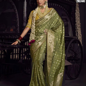 Aabroo <b>Wedding</b> Festive Viscose <b>Tissue</b> Wrinkle-Free Moisture-Wicking Traditional Saree - Product Image 1