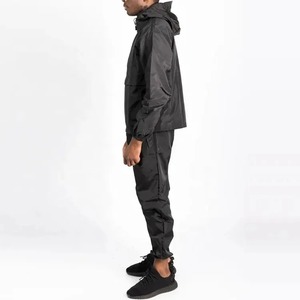 Conjunto Deportivo con Capucha para Hombre, Manga Larga, Cierre de Cremallera, Ligero, Poliéster Impermeable, Color Sólido, Ropa Casual de Primavera - Product Image 6