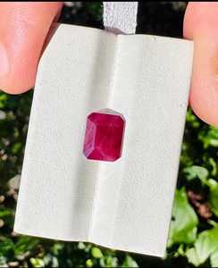 Pierre précieuse naturelle en rubis taillée en émeraude, pierre rouge en vrac pour la fabrication de bijoux, bagues, pendentifs, boucles d'oreilles, haute qualité - Product Image 4
