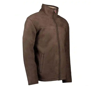 Chaqueta de Forro Polar Marrón para Hombre, Marca ELEGANT CORPORATION, con Cierre de Cremallera, Estilo Casual para Invierno, Color Sólido, Corte Regular, Bolsillos, Tejido de Punto - Product Image 2