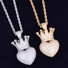 Colgante de Corazón con Moissanita de Alta Calidad, Estilo Hip Hop, Brillante, para Fiestas y Regalos, Amuletos de Moda - Product Image 3