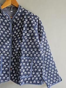 Floral Printed Cotton Blazer With <b>Mandarin</b> <b>Collar</b> Full Sleeve Spring Women's <b>Jacket</b> blazer <b>Mandarin</b> <b>collar</b> gift for her - Product Image 3