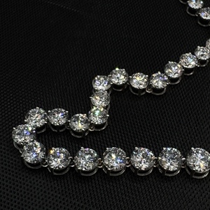Collar de Diamantes Cultivados en Laboratorio con Certificación IGI, Corte Brillante Redondo de 30.63 CT, en Cadenas de Oro Blanco de 9K para Mujer, Regalo de Boda o Compromiso - Product Image 6