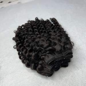 CDYHAIR Natural Color Raw Vietnamese <b>Curly</b> Machine Double Weft High Quality Unprocessed Wavy Hair <b>Extensions</b> 8-40inch - Product Image 3
