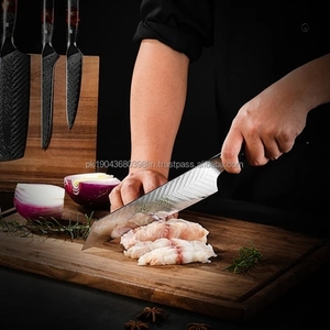 Ensemble de 8 couteaux de chef en acier inoxydable multifonctionnels écologiques avec manche en bois et résine, ensemble de couteaux de cuisine professionnels - Product Image 3