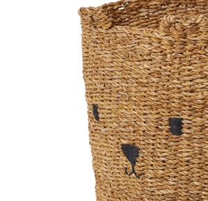 Eco Friendly Bear Face Seagrass <b>Storage</b> <b>Basket</b> Unique Animal <b>Wicker</b> Laundry Hamper Kids Room Floor Blanket Holder Bin - Product Image 2
