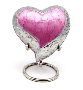 Urne funéraire rose en forme de cœur pour cendres humaines adultes, souvenir classique et magnifique, design funéraire en forme de cœur pour cendres humaines - Product Image 2