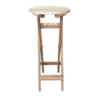 Table d'appoint ronde en bois d'acacia massif au design moderne et compact pour salon, en promotion, facile à assembler, respectueuse de l'environnement