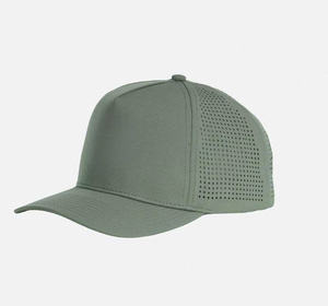 Wholesale Golf <b>Hat</b> Outdoor <b>Waterproof</b> Laser Cut Custom Logo 5 Panel Blank Baseball <b>Hat</b> Ventilation Performance Fashion OEM - Product Image 3