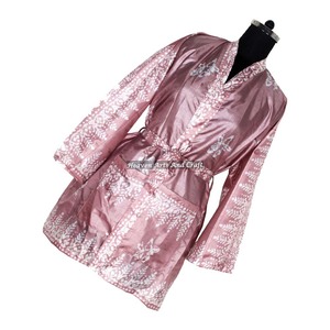 KS015 Bridesmaid Robe For Ladies Short Kimono Hot Sale Sexy Ladies <b>Nighty</b> Bridal Bridesmaid <b>Silk</b> Short Kimono Bathrobe For Women - Product Image 3