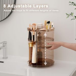 Organizador de Maquillaje Ajustable para Encimera con Bandejas Giratorias, Estante de Exhibición de Cosméticos para Almacenamiento de Productos para el Cuidado de la Piel y Perfumes - Product Image 4