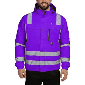 Chaqueta de Seguridad Impermeable con Logotipo Personalizado, Ropa de Trabajo Reflectante de Alta Visibilidad, Chaqueta de Invierno Cálida para Construcción y Seguridad 2026 - Product Image 1