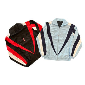 Ensemble de survêtement coupe-vent pour homme, veste et pantalon, couleur personnalisée, broderie, vêtements de sport légers, nylon, capuche, patchwork - Product Image 3