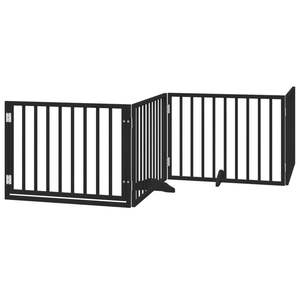 Barrière pliable pour chien à 4 panneaux avec porte, 126,0 pouces, en bois de peuplier noir, barrières et enclos pour animaux de compagnie - Product Image 2