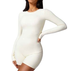 ชุดรอมเปอร์ผู้หญิงคุณภาพดีเยี่ยม ระบายอากาศได้ดี แห้งเร็ว คอกลม แขนยาว เหมาะสำหรับออกกำลังกาย บอดี้สูทออกกำลังกายสำหรับผู้หญิง - Product Image 1