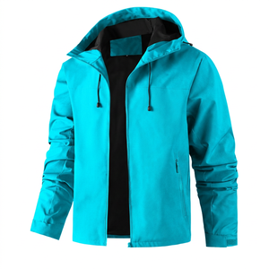 Chaqueta Cortavientos Negra para Hombre con Cierre de Cremallera, Corte Regular, Ropa Casual para Exteriores, Temporada de Otoño, 100% Algodón, Anti-UV, Ecológica - Product Image 5
