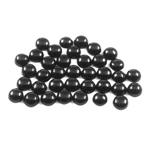 Lote al por mayor de gemas sueltas calibradas de espinela negra natural redonda de 6x6 mm con parte trasera plana para fabricación de joyas - Product Image 1