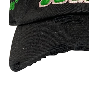 Gorra de Béisbol Ajustable de Algodón con Letras Bordadas Verdes, Estilo Vintage, Casual, para Hombre y Mujer, Marca AKA Black Hat - Product Image 3