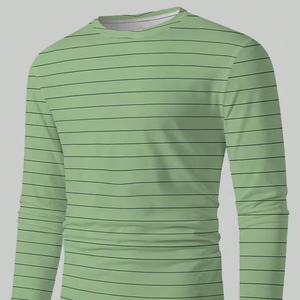 เสื้อยืดผู้ชายคอตตอนแท้ 100% คุณภาพดี ขายส่ง เสื้อยืดคอกลม แขนยาว สไตล์สตรีทแวร์ลำลอง พิมพ์ลาย 3 มิติ - Product Image 1