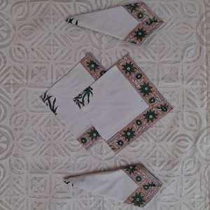 Nouvelles serviettes en coton imprimées à la main, tendance et douces, parfaites pour un mariage, ensemble de 6 serviettes rectangulaires de luxe, motif floral classique - Product Image 1