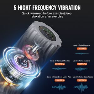 Rullo Massaggiante Muscolare Ricaricabile da 16 Pollici in EVA ad Alta Densità, Vibrante, con 5 Velocità e 3 Modalità di Vibrazione, Elettrico e Manuale - Product Image 4