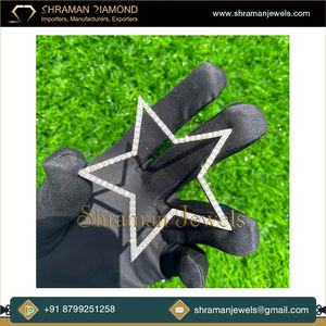 Colgantes y Dijes de Plata 925 Personalizados con Diseño Geométrico de Estrella Grande y Diamantes Cultivados en Laboratorio, Joyería Fina Hip Hop Cristiana para Fiestas - Product Image 3