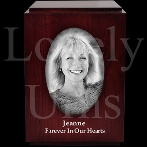 Urne funéraire en bois avec couvercle coulissant, finition cerise, taille moyenne pour adulte, pour cendres commémoratives, vente en gros - Product Image 3