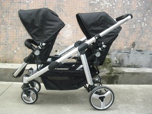 Nuevo Cochecito Doble de Alta Gama para Bebés con Estructura de Aluminio y Ruedas Grandes Plegables de Tela, Diseño Elegante y Lujoso - Product Image 2