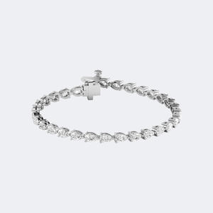 Pulsera de tenis con diamantes en forma de pera de 6.20 CTW y engaste de tres puntas tipo cesta - Product Image 2