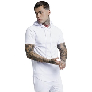 ชุดเสื้อฮู้ดและกางเกงขาสั้นผ้าฝ้ายโพลีเอสเตอร์ Raglan,กางเกงขาสั้นสำหรับออกกำลังกายในยิมมีโลโก้แบบกำหนดเอง - Product Image 2