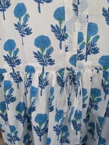 Vestido indio de algodón con estampado de bloque de mano, túnicas bordadas florales, vestido largo Maxi, estilo informal, ropa India - Product Image 6