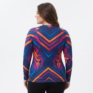 Women Long Sleeve Rash Guard Top Full Sleeve Sublimation Printed Sportswear <b>Compression</b> <b>Shirt</b> Plus Size Yoga Exercise Tee <b>Shirt</b> - Product Image 3