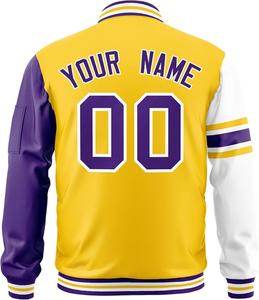 Vestes universitaires pour hommes HOOD CREW, manches en simili cuir, style Letterman, veste de baseball pour garçons, personnalisable, vente en gros - Product Image 4