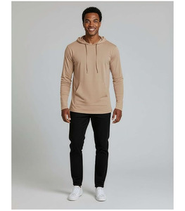 Sweat à capuche homme 2025 personnalisé avec logo, 100 % coton épais, coupe classique, hiver, uni, avec poche, séchage rapide, respirant - Product Image 4