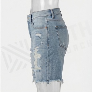 Premium 100 Cotton Denim Shorts For Women <b>Button</b> Closure Summer Casual <b>Jeans</b> Trendy Streetwear High Quality Apparel Fit - Product Image 3