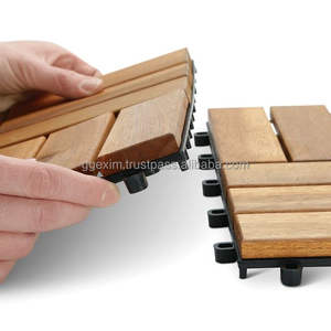 Azulejos de cubierta de madera de acacia para interiores y exteriores tablones de madera entrelazados - Product Image 5