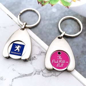 Jeton de chariot à pièces à motif personnalisé avec porte-clés en métal - Product Image 2