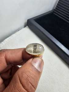 Natural Rutile <b>Quartz</b> Gemstone Gold Plating Golden Rutilated <b>Quartz</b> <b>Ringed</b> Statement Oval Shape AAA Quality - Product Image 3