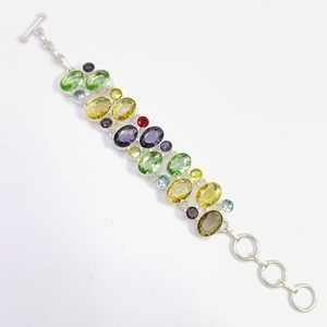 Bracelets en améthyste, citrine, topaze bleue, cadeau pour fille, argent sterling 925, bijoux en gros, bijoux faits à la main, bijoux tendance - Product Image 5